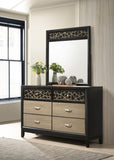 Selena Modern & Contemporary Mirror Made with Wood in Black and Natural B009139129