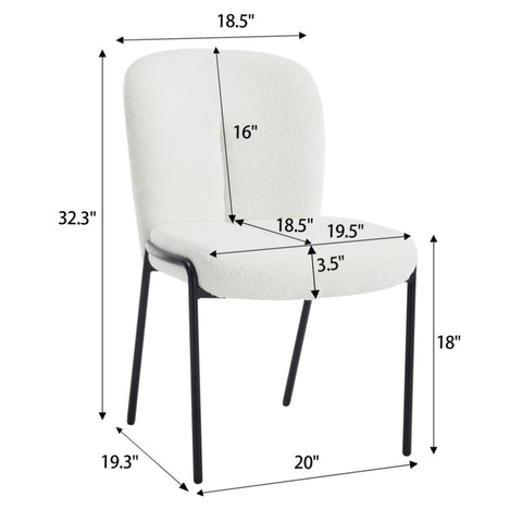 ZUN Heng Ming iron foot dining chair, no armrest, high back, suitable for dining room, living room, W212P178571