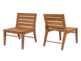 Outdoor Acacia Wood Dining Chair , Teak Finish Patio Chair with Ergonomic Curved Back, N773P355906T