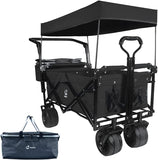 Collapsible Wagon 140L Wagons Carts Foldable with Removable Canopy, Folding Wagon Cart with Wheels T3060P293141