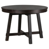 ZUN Farmhouse Round Extendable Dining Table with 16" Leaf Wood Kitchen Table 39854216