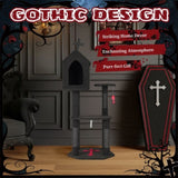 Gothic Cat Tree with Coffin Bed, 57" Cat Tower with Spacious Cat Condo, Scratching Posts, Hanging 12254559