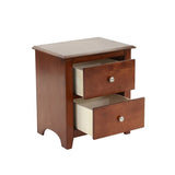 Selma Nightstand With 2 Drawers Storage In Cherry Finish SR014277