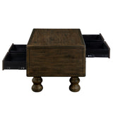 Solid Wood Rectangle Coffee Table for Living Room, 40-Inch Antique Coffee Table with 4 Drawers, Wood W1202P176740