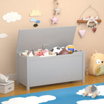ZUN Kids Wooden Toy Box Storage with Safety Hinged Lid for Ages 2+ 00884520