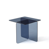 Tempered Smoke Glass SideTable, Small Tea Table, Grey Night Stand Tempered Glass Sofa Table W1718P255027