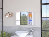 Myrick 2-Shelf Medicine Cabinet with Mirror White B06280279