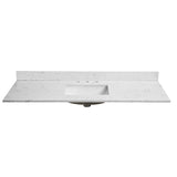 60"x 22" bathroom stone vanity top engineered color undermount ceramic sink and 3 faucet hole W1059P228099