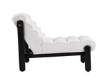 Fluffy Accent Chair White with Black Solid Wood Frame N767P366257W