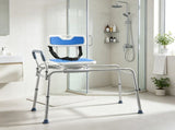 Sliding Shower Chair with Swivel Seat, 400 lbs Tub Transfer Bench with Padded Arms & Backrest, 83323186