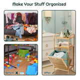 Bamboo Bathroom Shelf with Tilt-out Laundry Hamper 90037264