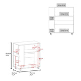 White Kitchen Cart with Microwave Shelf and Open Storage B062P290274