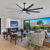 84 In Super Large Black Ceiling Fan with Remote Control 8 Blades W1367P307912