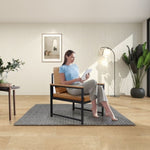 ZUN Lounge, living room, office or the reception area Leathaire accent arm chair with Extra thick padded W1359P194171