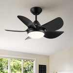 ZUN 30 In Intergrated LED Ceiling Fan Lighting with Matte Black ABS Blade W1367P182805