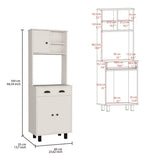 Salem Kitchen Pantry with 2 Cabinets, 2 Open Shelves, and Drawer B070P173182