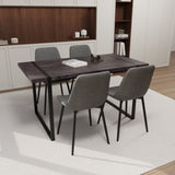 59" MDF black wooden table and modern chair 4-piece set, medieval wooden kitchen 75217162