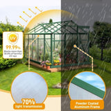 6x10ft Hybrid Polycarbonate Greenhouse Green 00080717