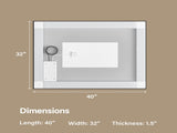 40x32" Black Eco-Friendly Silver Mirror Dual LED Light Strips Front and Back LightingUnable ship on 98115433