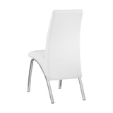 Set of 2 Leatherette Upholstered Side Chairs, White and Chrome B016P224568