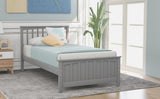 Wood Platform Bed Twin size Platform Bed, Gray WF195377AAE