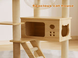 48.8" Modern Cat Tower, Wood Cat Tree Tower for Indoor Cats, Cat Treewith Sisal-Covered Scratching 95997833