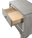 1pc Contemporary Light Grey Finish Two Drawers Bevel Mirror Accents Wooden Solid Wood Bedroom B2741P320890