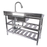 47.2 Inch Commercial Kitchen Prep & Utility Sink for Restaurant Kitchen Dual Bowl Style 99815903