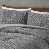 Full/Queen Ruched Fur Down Alternative Comforter Set B035129367