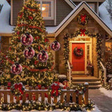 6PCS Set 3.9" Christmas Glass Ball Ornaments 3.9x3.9x3.9in Christmas Tree Hanging Decorations for 84434848