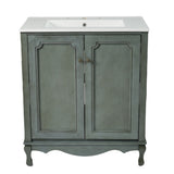 30" Vintage Bathroom Vanity with Rectangle Ceramic Sink, Bathroom Vanity Cabinet with Antique N817P245316B