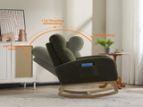 Modern Accent Rocking Chair Rocking Chair with Solid Wood Legs, Upholstered Nursery Glider Rocker, 86624007