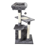 ZUN Double Level Cat Tree Stand House Furniture Kittens Activity Tower Posts Kitty Pet Play House - dark W2181P190598