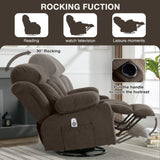 Swinging recliner massage heated sofa, with USB and 2 cup holders in side pockets, W1807P298214