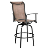 2pcs Wrought Iron Swivel Bar Chair Patio Swivel Bar Stools Black 27888896