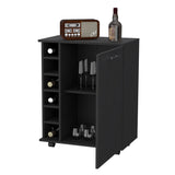 Rawlins Bar Cart with 6-Bottle Rack, Storage Cabine and Mobile Caster Wheels B128P176158