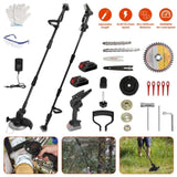 3-in-1 Cordless Electric Pole Saw & Mini Chainsaw & Grass Trimmer Kit with Adjustable Length 2Pcs 17963644