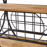 ZUN Painted Bar Cart, With Wine Rack And Glass Holder, For Kitchen, Serving, Hotel, Brown 28174656