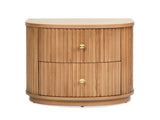 Valentine 24" 2-Drawer Storage Side Table, Natural Brown Beech Wood B2719P238488