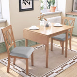 29"- 45" Extendable Dining Table for 4, Folding Kitchen Table with Rubberwood Legs, Space-Saving N752P216387A