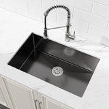Stainless Steel Kitchen Sink, 30x19 Single Bowl, Undermount HandmadeSink in Black, with US 75544221