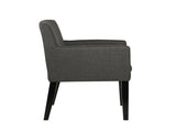 Set of 2 Charcoal Grey Fabric Upholstered Dining Arm Chairs, Grey B016P227286