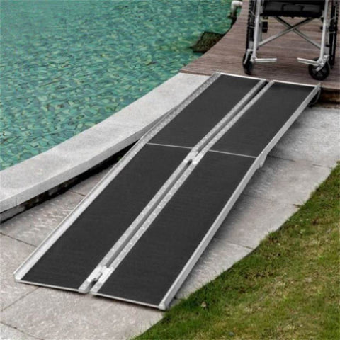 ZUN 10' Threshold Ramp,Portable Wheelchair Ramp,Carpeted Foldable Handicap Ramp, 06003975