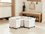 3-Pack 25L Large Rice Storage Container, Airtight Dog Food Dispenser Bin with Wheels & 3 Scoops, 15843585