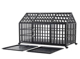 55" Heavy Duty Dog Crate Large Dog cage Strong Metal Dog Kennels and Crates for Large Dogs with 4 W206P453115