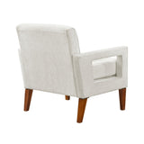 Modern Living Room Chair Beige Chenille Upholstery Pocket Coils Solid Wood Legs Furniture 1pc B011P308544