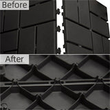 Patio Interlocking Deck Tiles, 12"x12" Square Composite Decking Tiles, Four Slat Plastic Outdoor W1859P184896