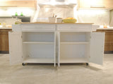 Kitchen Island & Kitchen Cart, Mobile Kitchen Island, Rubber Wood Top, Big & Adjustable Shelf Inside 65915500
