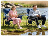 Folding Camping Chair, Heavy-Duty Metal Frame Portable Outdoor Chair with Cup Holder, Insulated 54922150
