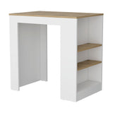Portree Kitchen Island with 3-Side Shelves B070P188817